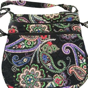 Vera Bradley Black with Multicolor Paisley Crossbody Bag